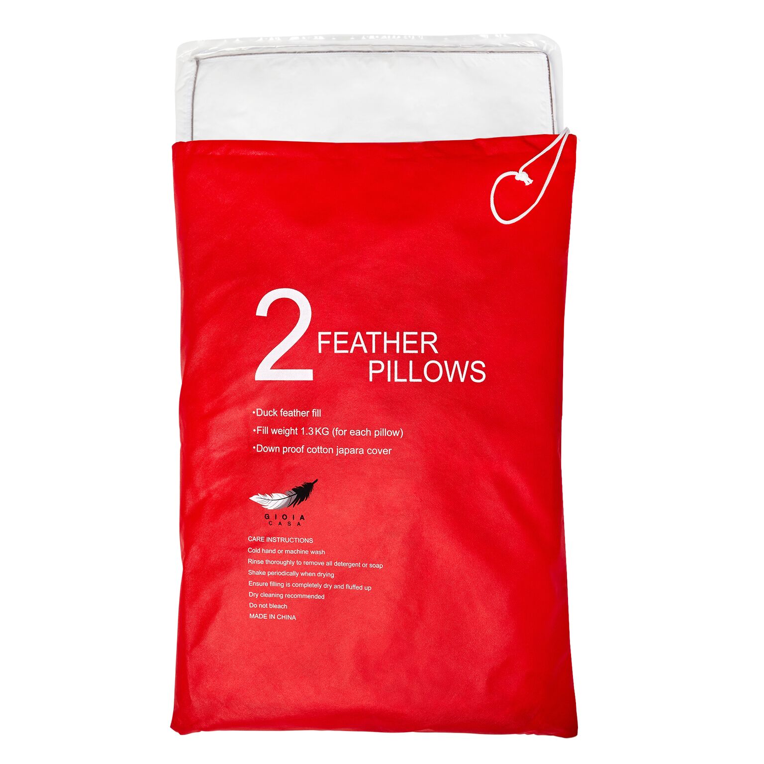 Twin Pack Feather Pillow 1 3kg Gioia Casa