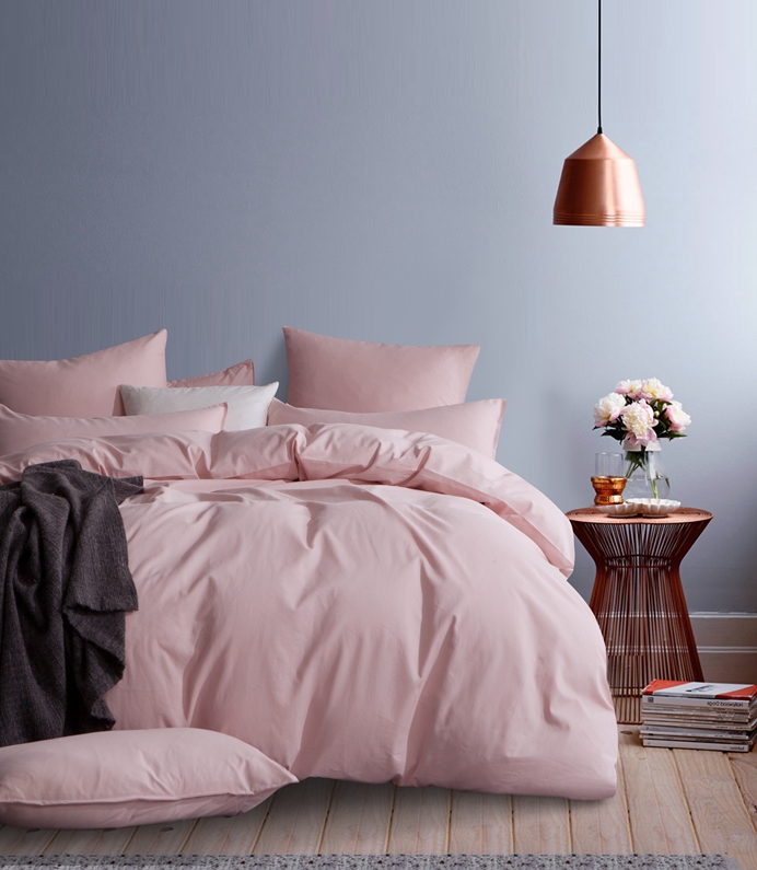 100 Cotton Modern Corduroy Quilt Cover Set Pink Gioia Casa